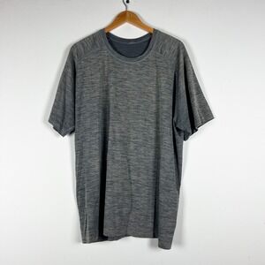 Lululemon Men's Crew Neck Short Sleeve Athletic Casual Tee Shirt Top Gray